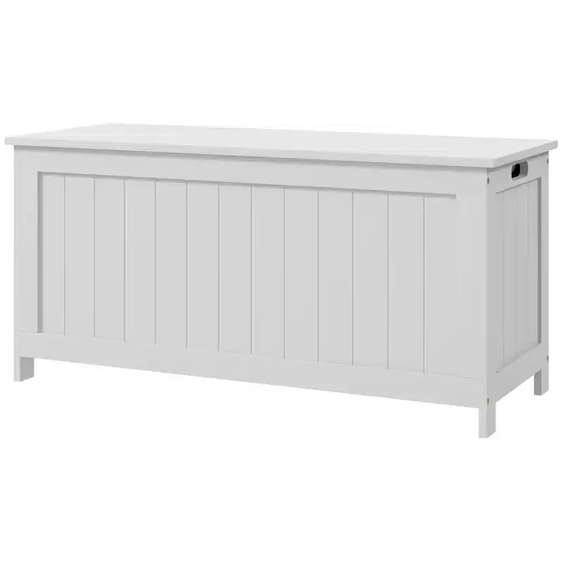 HOMCOM Cassapanca Contenitore, Baule Moderno con 2 Cerniere di Sicurezza e Maniglie, Scatola in Legno per Soggiorno, Ingresso