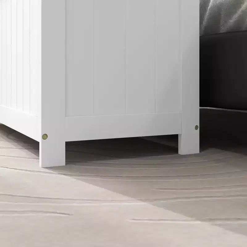 HOMCOM Cassapanca Contenitore, Baule Moderno con 2 Cerniere di Sicurezza e Maniglie, Scatola in Legno per Soggiorno, Ingresso