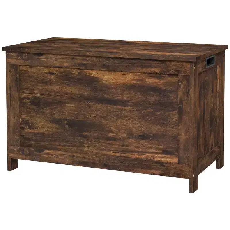 HOMCOM Cassapanca Contenitore, Baule Moderno con 2 Cerniere di Sicurezza e Maniglie, Scatola in Legno per Soggiorno, Ingresso