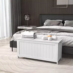 HOMCOM Cassapanca Contenitore, Baule Moderno con 2 Cerniere di Sicurezza e Maniglie, Scatola in Legno per Soggiorno, Ingresso