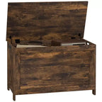HOMCOM Storage Chest, Modern Storage Trunk with 2 Safety Hinges and Handles, Wooden Box for Living Room, Entryway