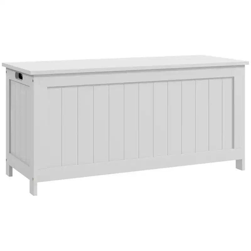 HOMCOM Cassapanca Contenitore, Baule Moderno con 2 Cerniere di Sicurezza e Maniglie, Scatola in Legno per Soggiorno, Ingresso
