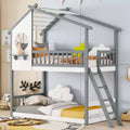 Twin Over Twin Bunk Bed with Roof, Window and Ladder - ModernLuxe