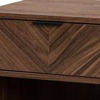 Tavolino con 1 cassetto Baxton Studio Sadia moderno in legno finitura noce marrone e metallo nero