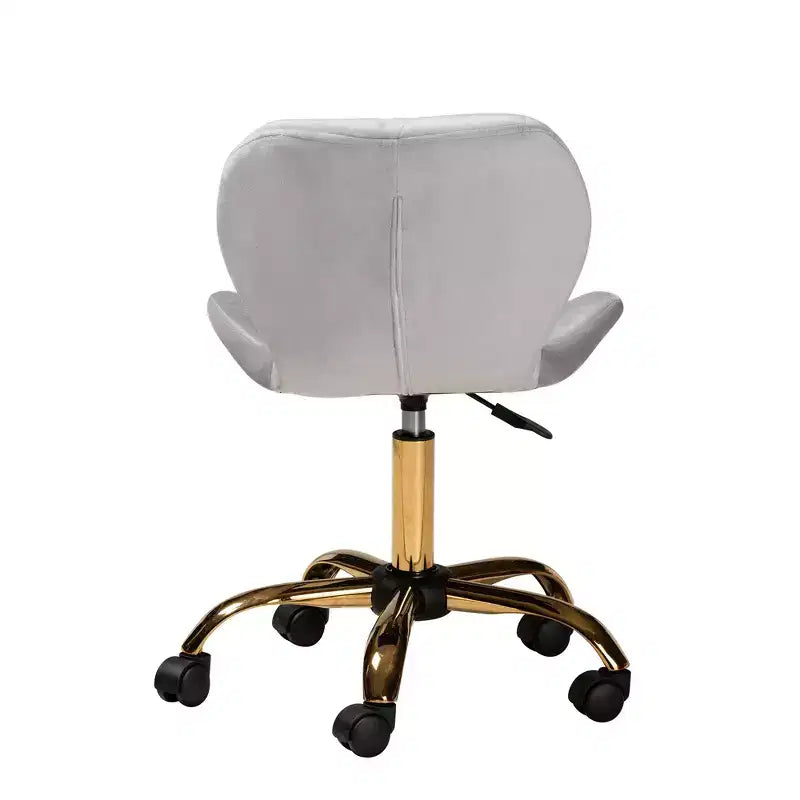 Sedia da ufficio girevole Baxton Studio Savara contemporanea, glam e lussuosa in tessuto velluto e metallo
