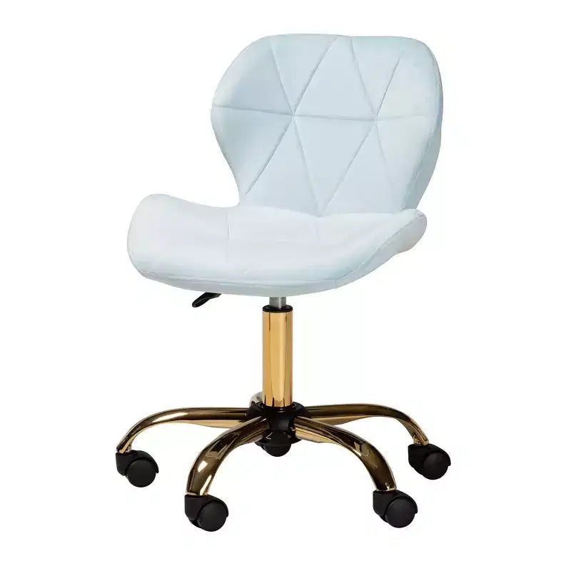 Sedia da ufficio girevole Baxton Studio Savara contemporanea, glam e lussuosa in tessuto velluto e metallo