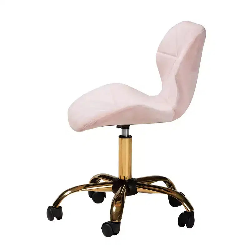 Sedia da ufficio girevole Baxton Studio Savara contemporanea, glam e lussuosa in tessuto velluto e metallo