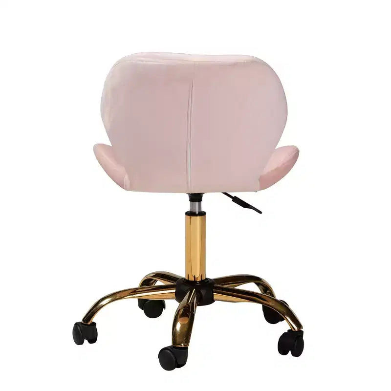 Sedia da ufficio girevole Baxton Studio Savara contemporanea, glam e lussuosa in tessuto velluto e metallo