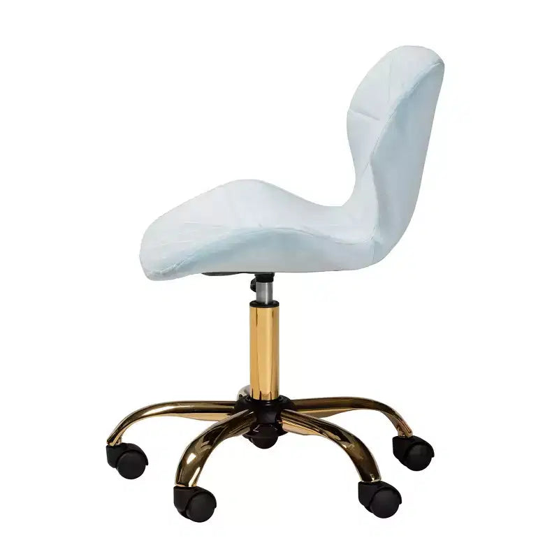 Sedia da ufficio girevole Baxton Studio Savara contemporanea, glam e lussuosa in tessuto velluto e metallo