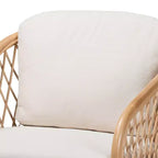 Poltrona bali & pari Patsy in tessuto bianco e rattan naturale stile bohémien moderno