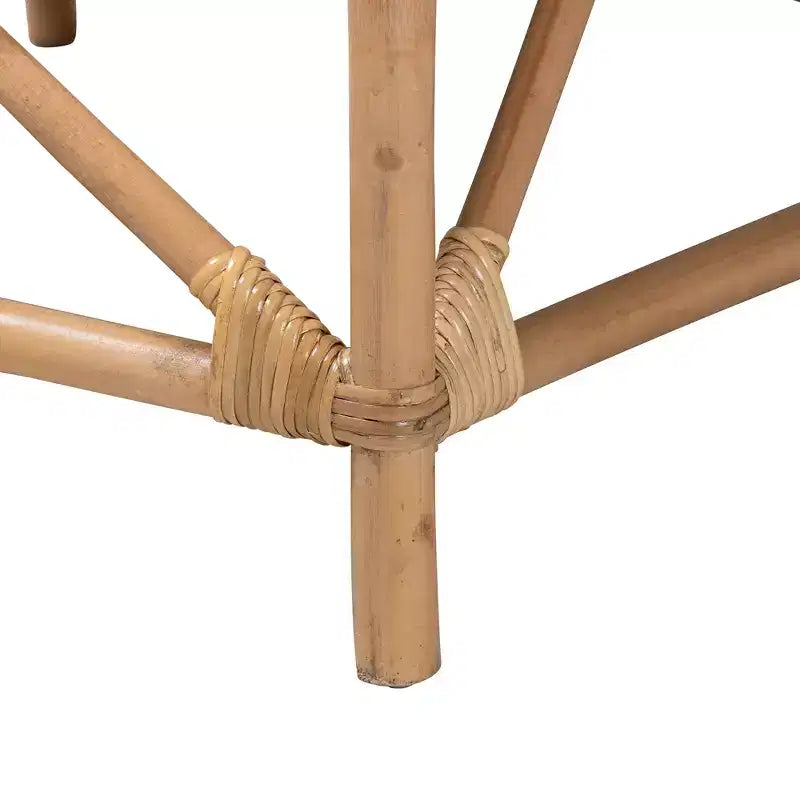Poltrona bali & pari Patsy in tessuto bianco e rattan naturale stile bohémien moderno