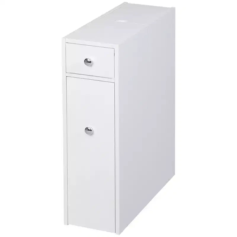 HOMCOM Organizer da Bagno a Terra, Mobiletto Salvaspazio Stretto con Portacarta Igienica e Cassetti