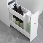 HOMCOM Organizer da Bagno a Terra, Mobiletto Salvaspazio Stretto con Portacarta Igienica e Cassetti