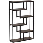 Tribesigns 69 6-Tier Bookshelf, Vintage Storage Display Staggered Bookcase