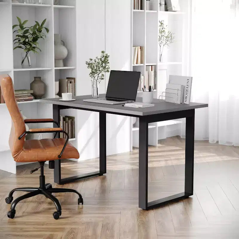 Flash Furniture Redmond Tavolo da conferenza commerciale 48x30 con piano in laminato fronte-retro spesso 1" con bordo in PVC e base in acciaio resistente con telaio a U