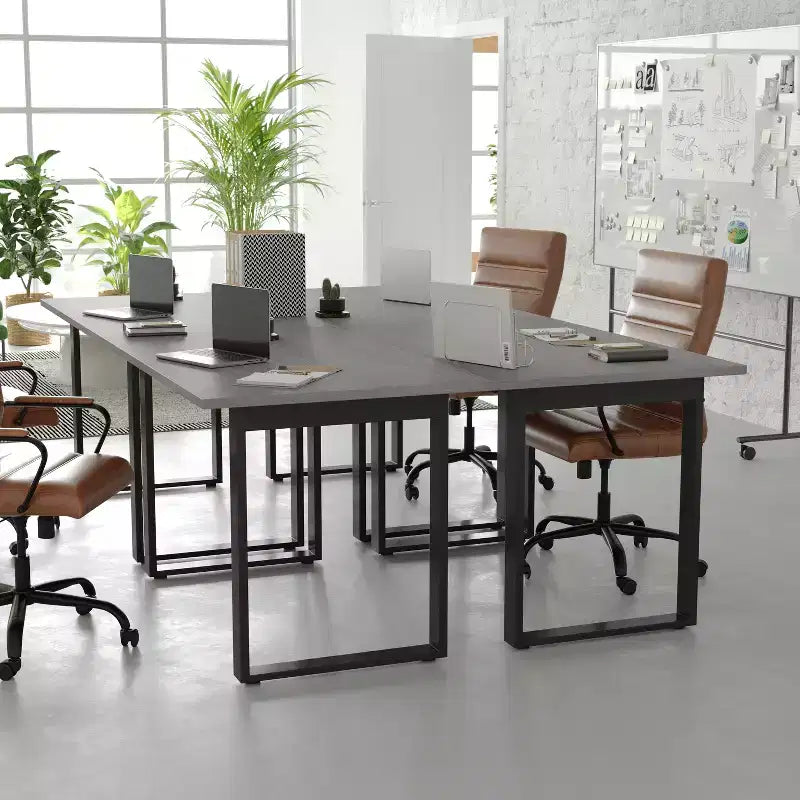 Flash Furniture Redmond Tavolo da conferenza commerciale 48x30 con piano in laminato fronte-retro spesso 1" con bordo in PVC e base in acciaio resistente con telaio a U