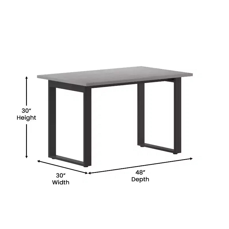 Flash Furniture Redmond Tavolo da conferenza commerciale 48x30 con piano in laminato fronte-retro spesso 1" con bordo in PVC e base in acciaio resistente con telaio a U