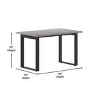 Flash Furniture Redmond Tavolo da conferenza commerciale 48x30 con piano in laminato fronte-retro spesso 1" con bordo in PVC e base in acciaio resistente con telaio a U