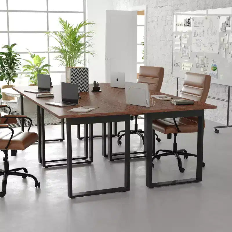 Flash Furniture Redmond Tavolo da conferenza commerciale 48x30 con piano in laminato fronte-retro spesso 1" con bordo in PVC e base in acciaio resistente con telaio a U