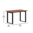 Flash Furniture Redmond Tavolo da conferenza commerciale 48x30 con piano in laminato fronte-retro spesso 1" con bordo in PVC e base in acciaio resistente con telaio a U