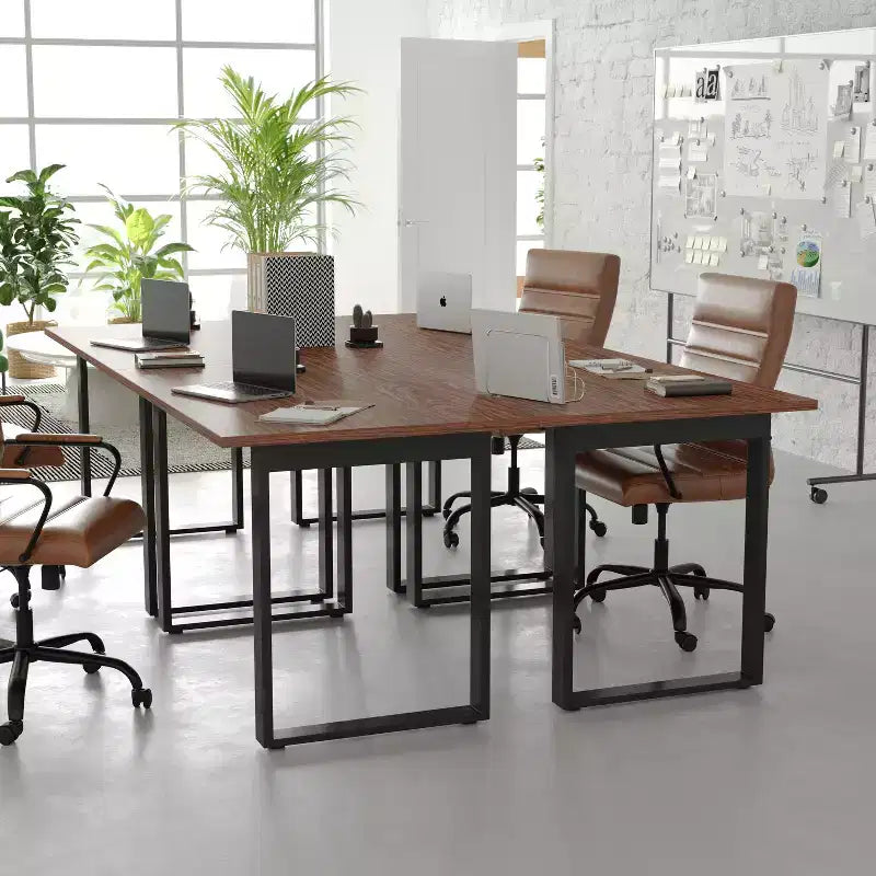 Flash Furniture Redmond Tavolo da conferenza commerciale 48x30 con piano in laminato fronte-retro spesso 1" con bordo in PVC e base in acciaio resistente con telaio a U