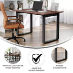 Flash Furniture Redmond Tavolo da conferenza commerciale 48x30 con piano in laminato fronte-retro spesso 1" con bordo in PVC e base in acciaio resistente con telaio a U