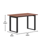 Flash Furniture Redmond Tavolo da conferenza commerciale 48x30 con piano in laminato fronte-retro spesso 1" con bordo in PVC e base in acciaio resistente con telaio a U