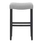 WestinTrends Sgabello da bar con sedile imbottito a sella da 29 pollici (set da 2), nero/grigio
