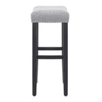 WestinTrends Sgabello da bar con sedile imbottito a sella da 29 pollici (set da 2), nero/grigio