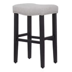 WestinTrends Sgabello da bar con sedile imbottito a sella da 29 pollici (set da 2), nero/grigio