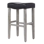 WestinTrends Sgabello da Bar Imbottito, con Seduta a Sella, 29", Grigio Antico/Nero (Set di 2)