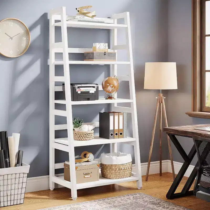 Lantine Scaffale a 5 Ripiani, Libreria Moderna a Scala per Ufficio Domestico