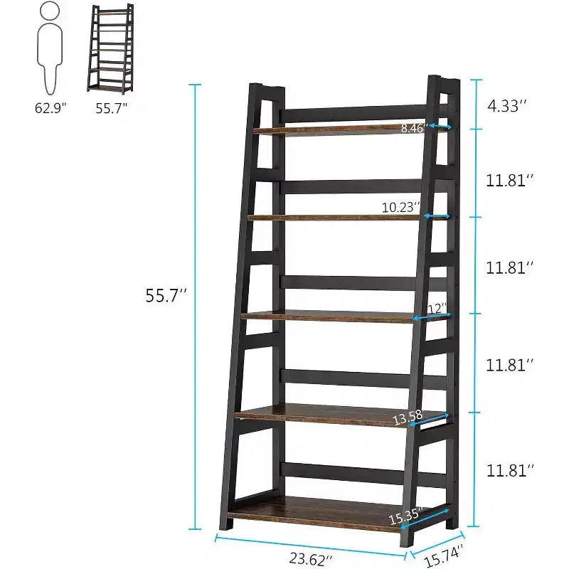 Lantine Scaffale a 5 Ripiani, Libreria Moderna a Scala per Ufficio Domestico
