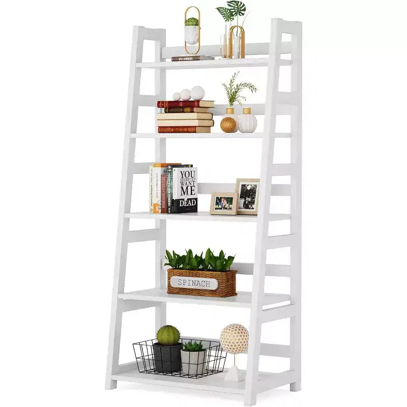 Lantine Scaffale a 5 Ripiani, Libreria Moderna a Scala per Ufficio Domestico