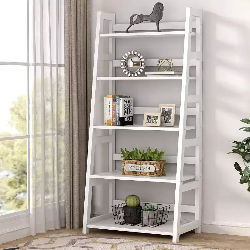 Lantine Scaffale a 5 Ripiani, Libreria Moderna a Scala per Ufficio Domestico