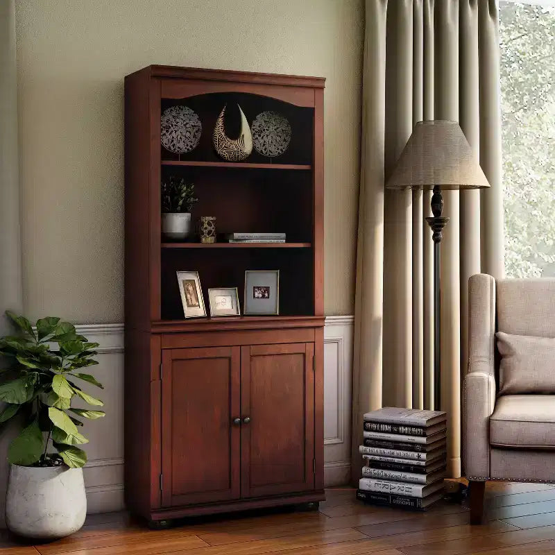 HOMES: Inside + Out Bloomguard Libreria Tradizionale a 3 Ripiani Aperti con Armadietto a 2 Ante