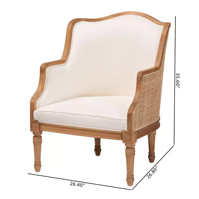 Poltrona d'Appoggio Bali & Pari Elizette in Tessuto e Legno