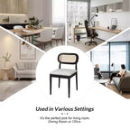Sedia da pranzo Hartmut Modern Ratten con gambe in legno massello ART OF LIVING DESIGNS