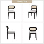 Sedia da pranzo Hartmut Modern Ratten con gambe in legno massello ART OF LIVING DESIGNS