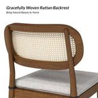 Sedia da pranzo Hartmut Modern Ratten con gambe in legno massello ART OF LIVING DESIGNS