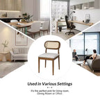 Sedia da pranzo Hartmut Modern Ratten con gambe in legno massello ART OF LIVING DESIGNS