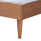 Set da camera da letto Baxton Studio Rina in legno di noce e rattan sintetico in stile Mid-Century Modern