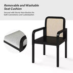 Sedia da pranzo Hieromymus Modern Ratten con cuscino rimovibile|HULALA HOME
