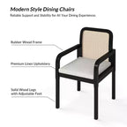 Sedia da pranzo Hieromymus Modern Ratten con cuscino rimovibile|HULALA HOME