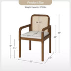 Sedia da pranzo Hieromymus Modern Ratten con cuscino rimovibile|HULALA HOME