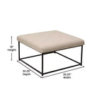 Flash Furniture Ashton Pouf Ottomano Quadrato 30 Imbottito Trapuntato con Telaio in Metallo