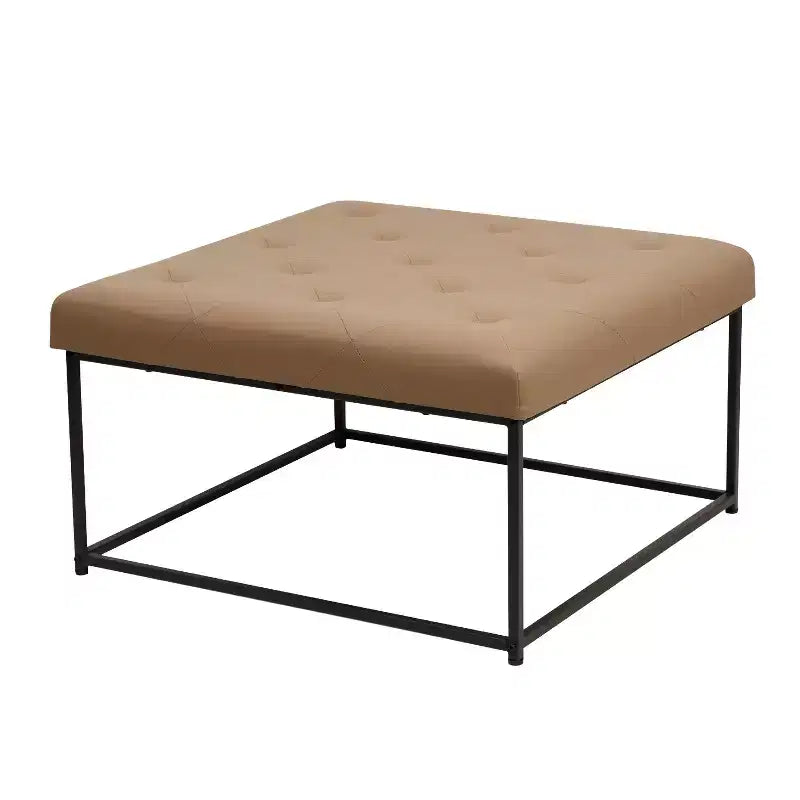 Flash Furniture Ashton Pouf Ottomano Quadrato 30 Imbottito Trapuntato con Telaio in Metallo