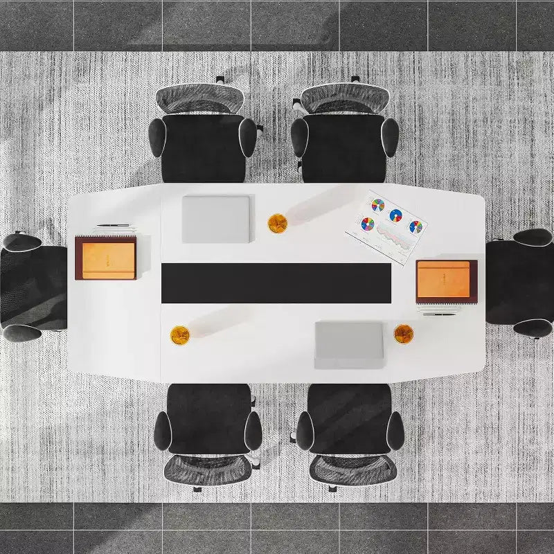 Tavolo da conferenza Lantine 6FT, tavolo riunioni a forma di barca da 70,86 pollici, tavolo da seminario moderno per sala riunioni in ufficio