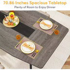 Lantine 70.8 Tavolo da Pranzo a Forma di Barca per 6-8 Persone, Tavolo da Cucina Industriale, Grande Tavolo da Pranzo in Legno per Cucina, Riunioni di Famiglia