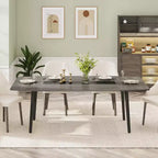 Lantine 70.8 Tavolo da Pranzo a Forma di Barca per 6-8 Persone, Tavolo da Cucina Industriale, Grande Tavolo da Pranzo in Legno per Cucina, Riunioni di Famiglia